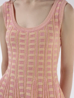 Marni - Knit Flared Minidress in Peony