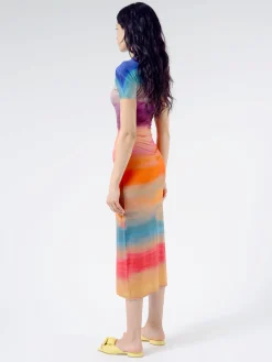 Marni - Multicoloured Viscose Dress with Dark Side of the Moon Print