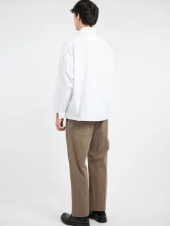 Marni - Poplin Shirt with Peeping Marni Logo in Lily White