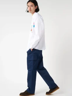 Marni - Poplin Shirt with Flower Patches in Lily White