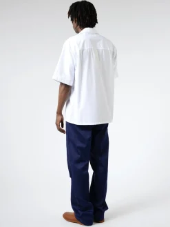 Marni - Short Sleeve Logo Poplin Shirt in Lily White