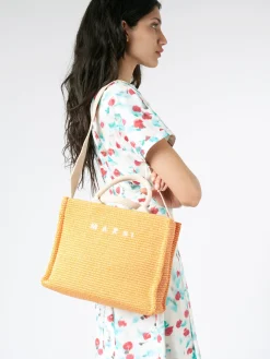 Marni - Small Raffia Basket Tote in Arabesque