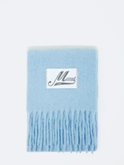 Marni - Striped Alpaca-Mohair Scarf in Lake