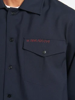 Marni - Tropical Wool Shirt in Blue Black