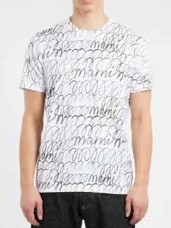 Marni - T-Shirt with Marni Scribble Motif in Lily White