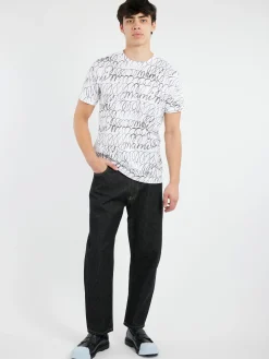 Marni - T-Shirt with Marni Scribble Motif in Lily White