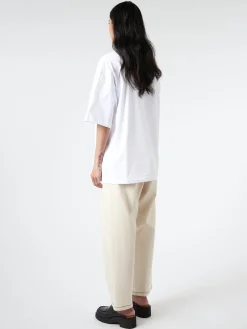 Marni - T-Shirt with Wordsearch Flower Print in Lily White