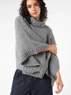 Ma'ry'ya - Turtleneck Poncho in Grey