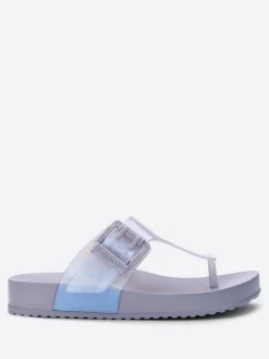 Melissa - Cozy Flip Flop in Grey and Pearl Blue