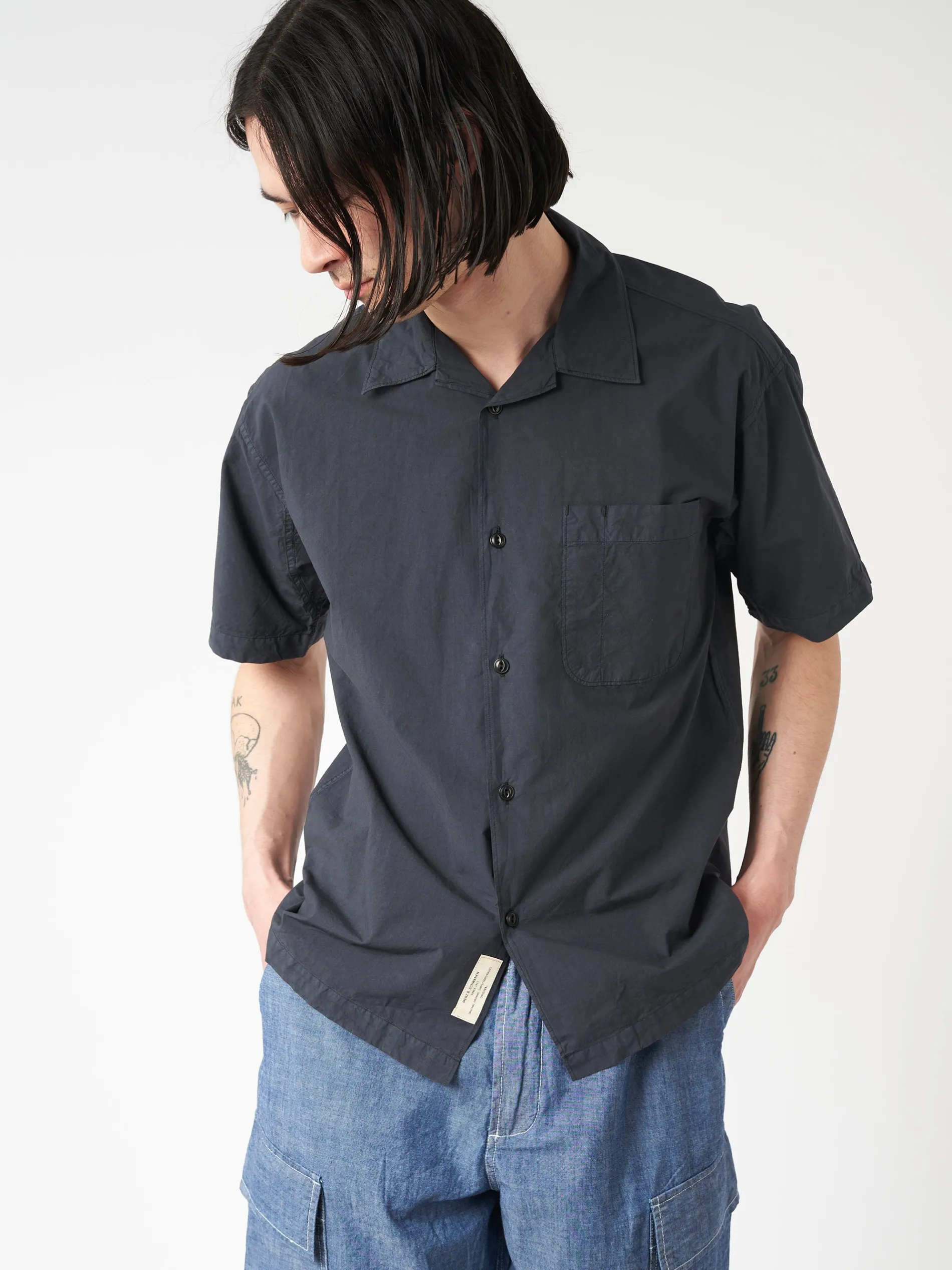 Merz b. Schwanen - Bowling Shirt in Charcoal