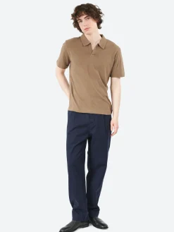 Merz B. Schwanen - LINEN02 Polo Shirt in Faded Grain