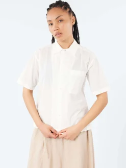 Merz b. Schwanen - SHIRT09LP Short Sleeve Poplin Shirt in White