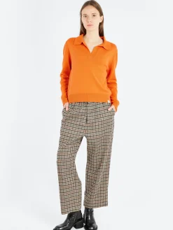 Merz b. Schwanen - SKVN02 Women's V-Neck Pullover in Pumpkin