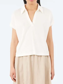 Merz b. Schwanen - WLINEN03 Polo Shirt in White