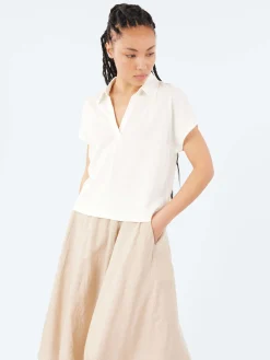 Merz b. Schwanen - WLINEN03 Polo Shirt in White