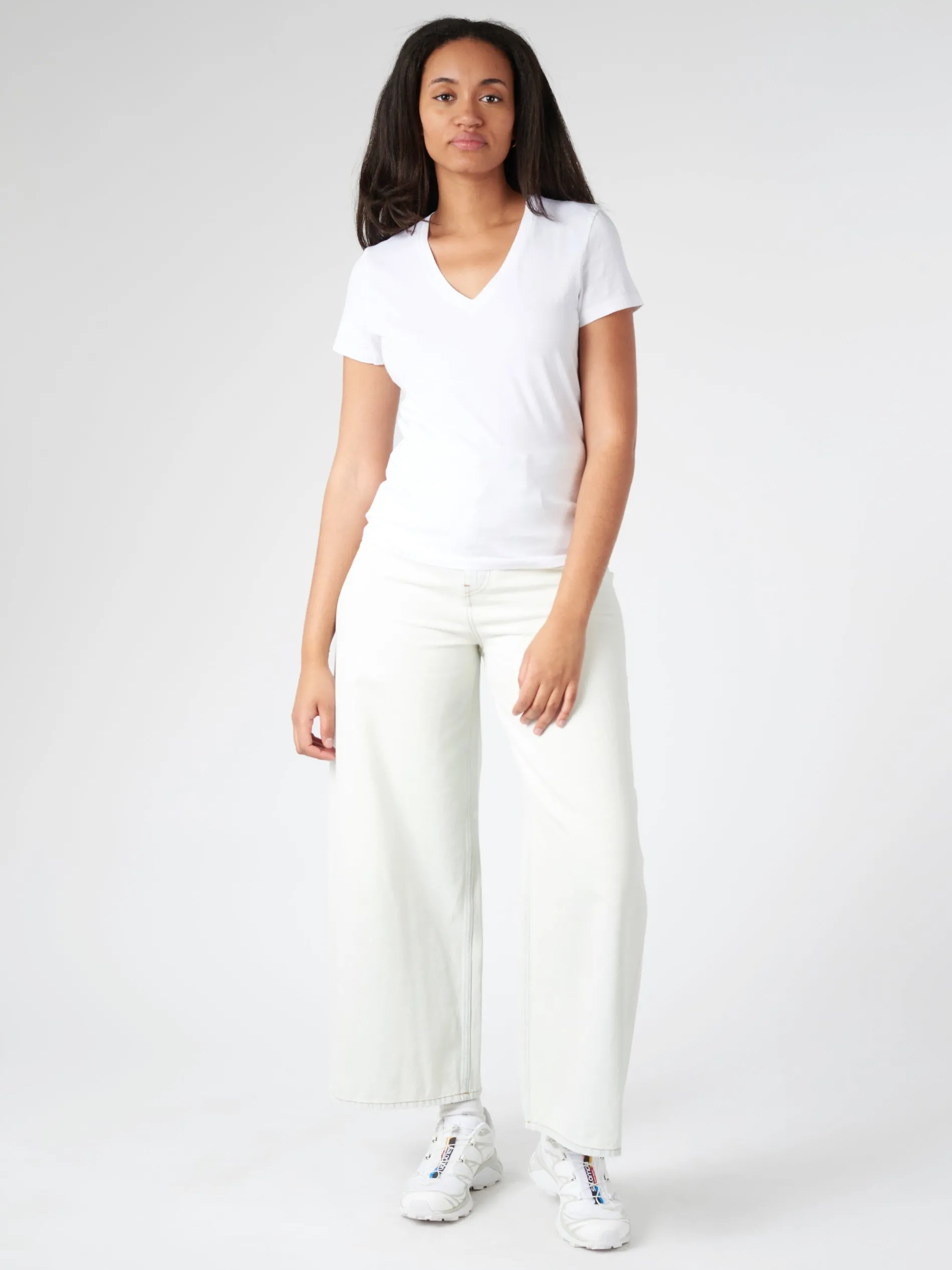 Merz b. Schwanen - Women's Classic Fit V-Neck T-Shirt in White