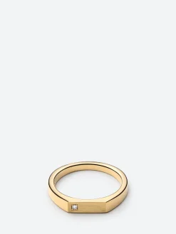 Miansai - Thin Geo Diamond Ring in Polished Gold