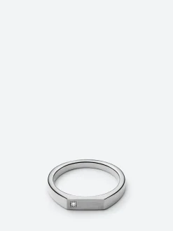 Miansai - Thin Geo Diamond Ring in Polished Silver