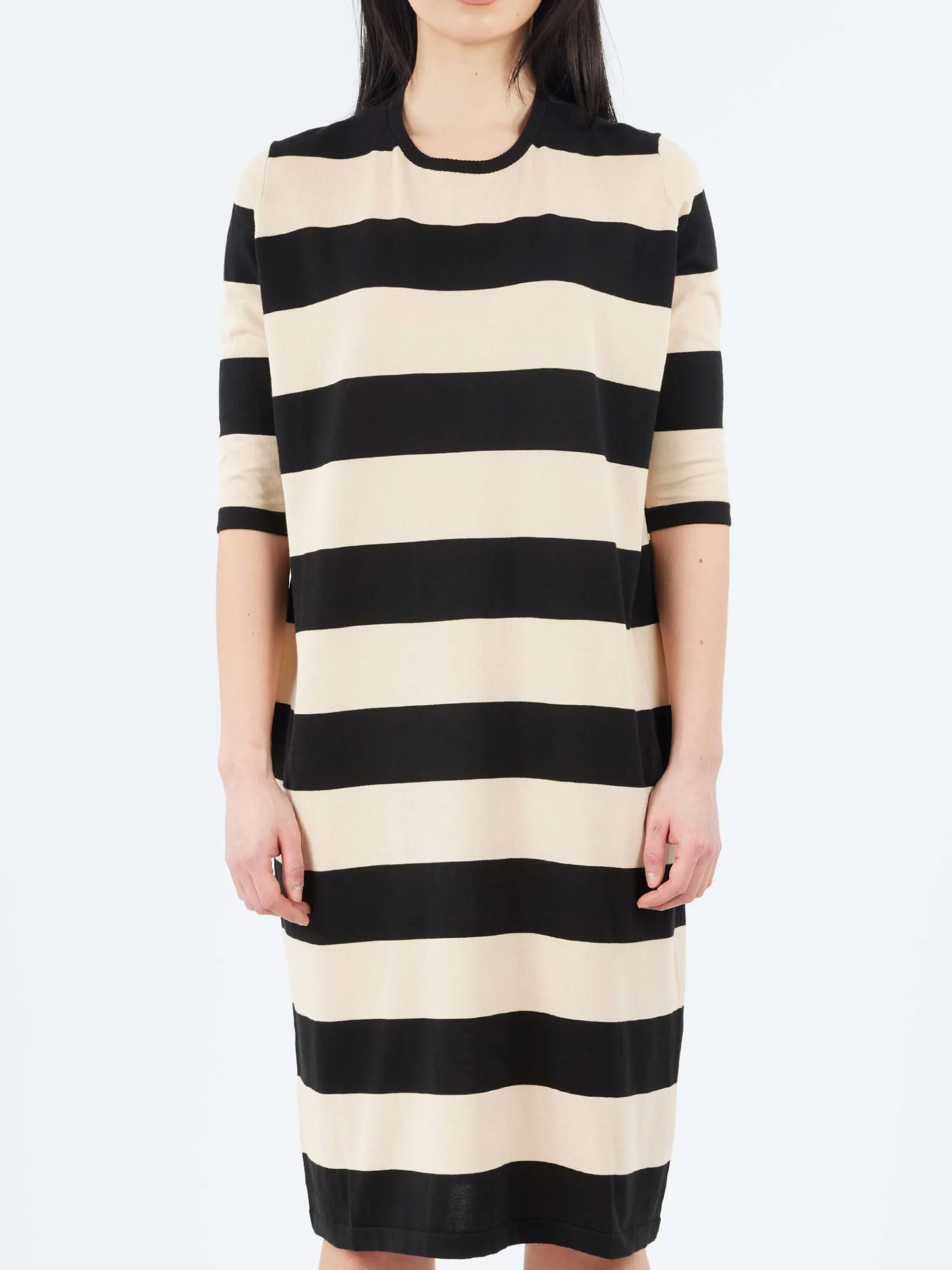 MJ Watson - 2522 Dress in Black and Oat