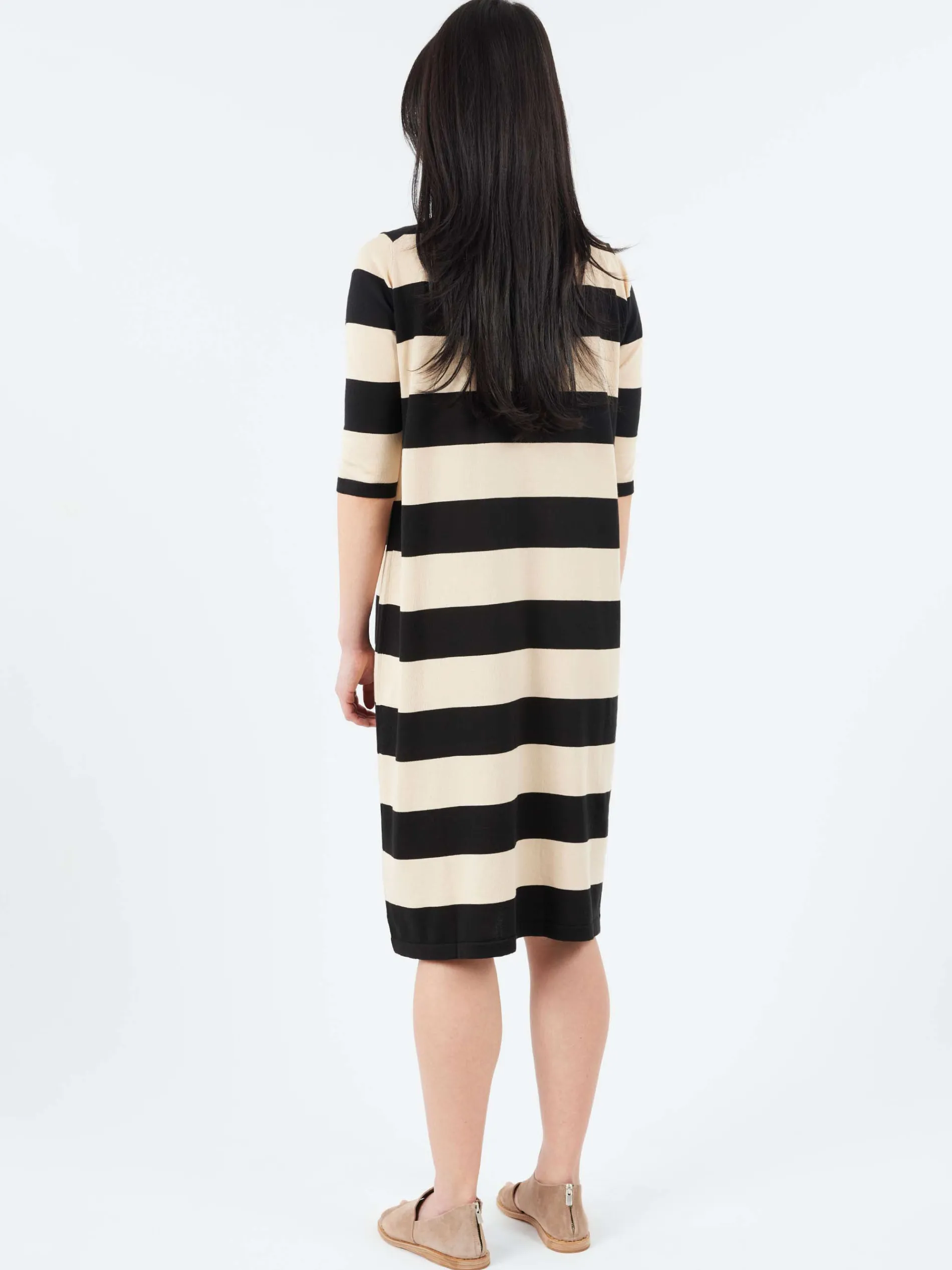 MJ Watson - 2522 Dress in Black and Oat