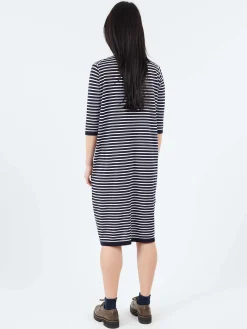 MJ Watson - 2529 Dress in Navy and White