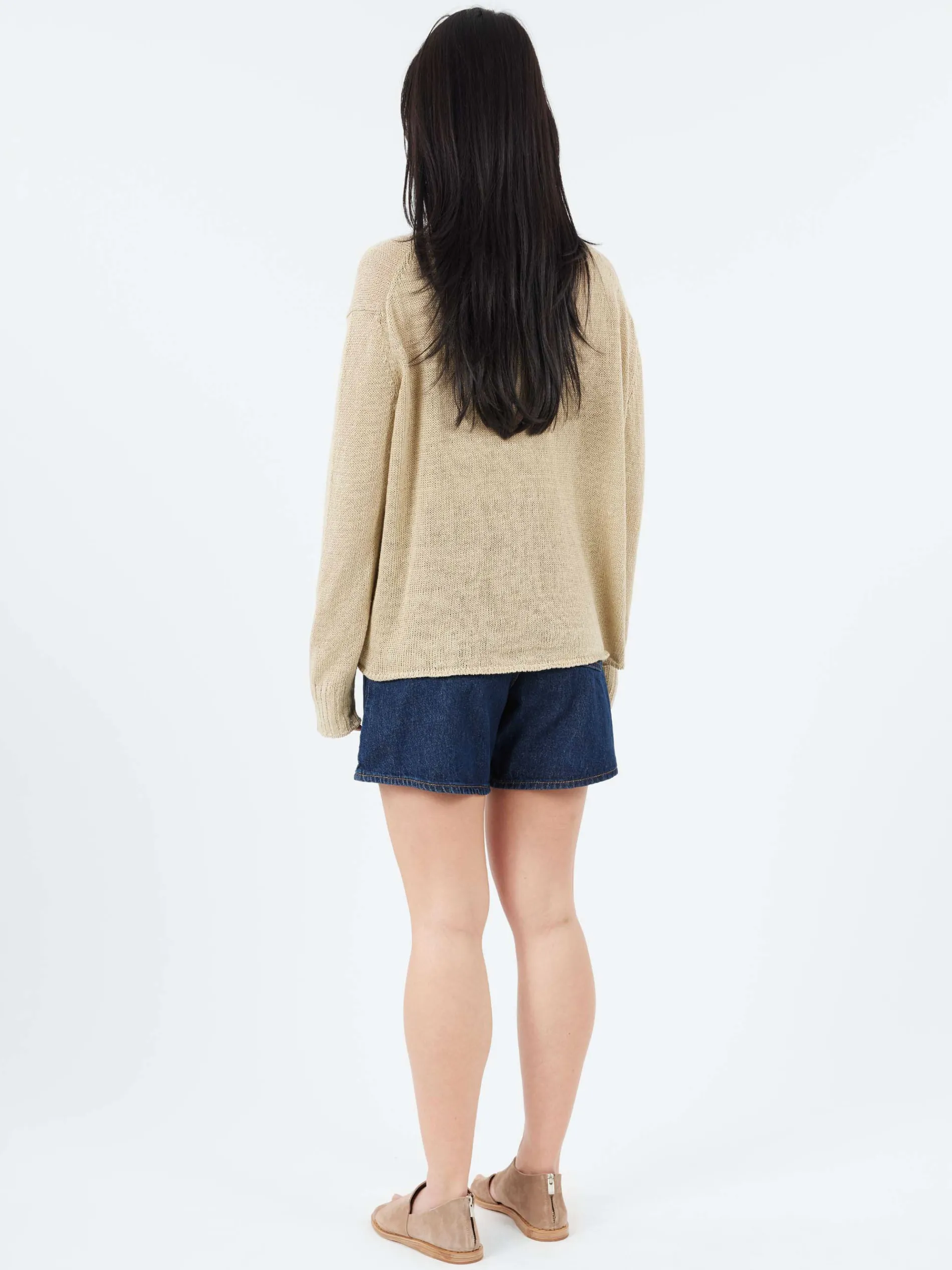 MJ Watson - 2542 Round Neck Pullover in Flax