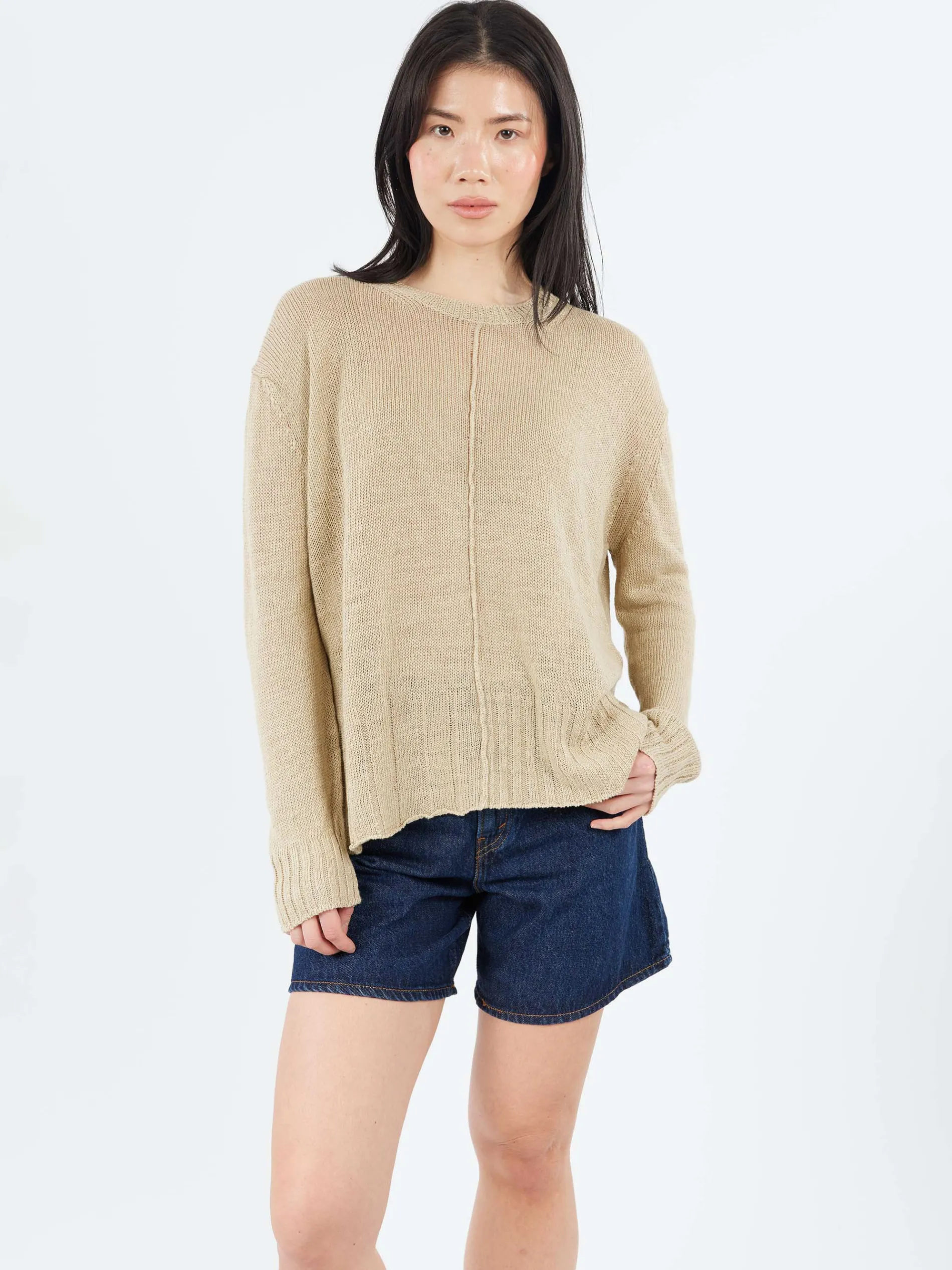 MJ Watson - 2542 Round Neck Pullover in Flax