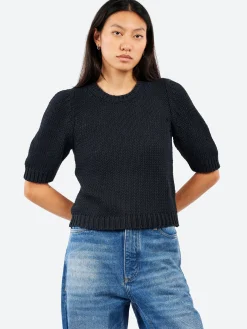MJ Watson - 2555 Short Sleeve Sweater in Black