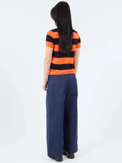 MJ Watson - 2518 S/S Sweater in Flame and Navy