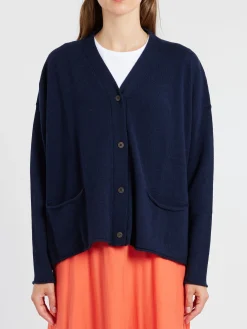 MJ Watson - Cashmere Blend Cardigan in Navy