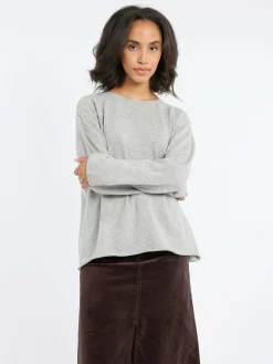 MJ Watson - Cashmere Blend Crewneck in Light Grey