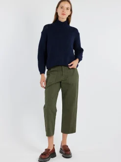MJ Watson - Chunky Cashmere Blend Turtleneck in Navy