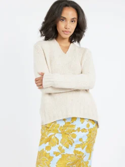 MJ Watson - V-Neck Sweater in Natural