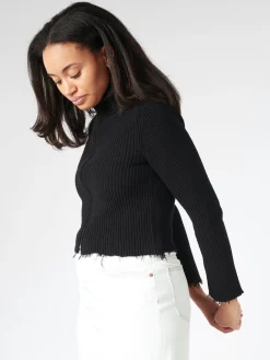 MM6 - Raw Hem Camionneur Sweater in Black