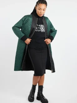 MM6 - Reversible Quilted Coat in Black and Green