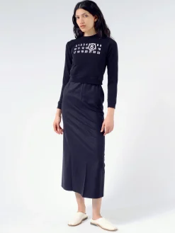 MM6 Maison Margiela - Logo Cropped Sweatshirt in Black