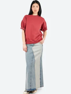 MM6 Maison Margiela - Long Denim Skirt in Light Blue