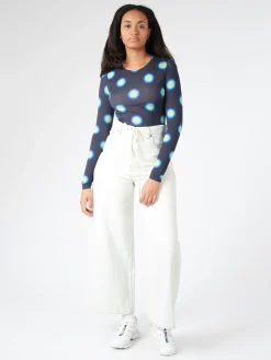 MM6 Maison Margiela - Print Long-Sleeve Bodysuit in Black