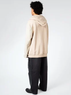 MM6 Maison Margiela - Sweatshirt with Contrasting Sleeves in Beige/Stone