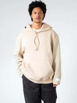 MM6 Maison Margiela - Sweatshirt with Contrasting Sleeves in Beige/Stone