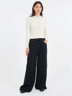 MM6 Maison Margiela - Wide Leg Jeans in Black