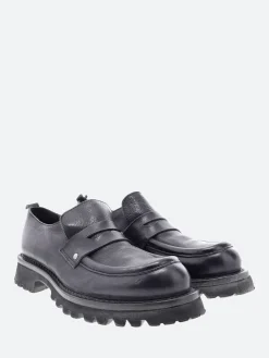 Moma - 1EW143 Penny Loafers in Navy Cusna