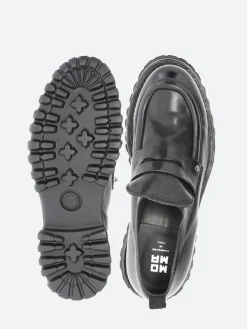 Moma - 1EW143 Penny Loafers in Nero Cusna