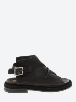 Moma - 1GS320 High Vamp Sandals in Nero Oxide