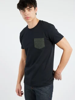 Naked & Famous - Black and Triple Yarn Twist Brushed Flannel Pocket Tee