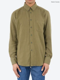 Naked and Famous - Double Weave Slub Gauze Easy Shirt in Juniper