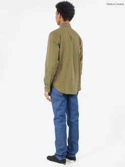 Naked and Famous - Double Weave Slub Gauze Easy Shirt in Juniper