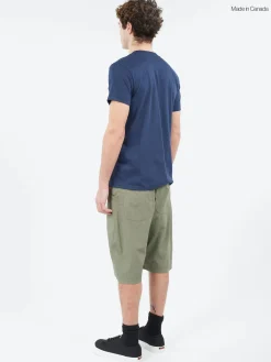Naked and Famous - Pocket Tee in Navy and Pale Blue