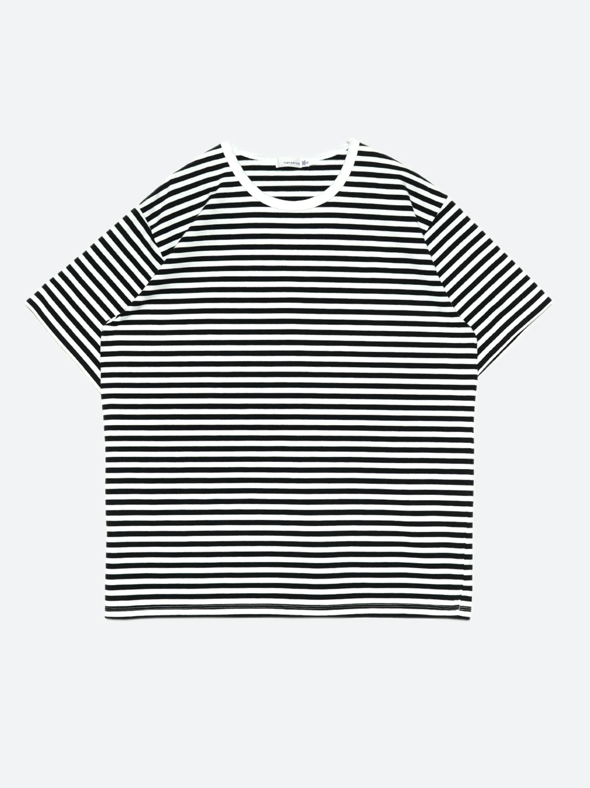 Nanamica - Coolmax Stripe Jersey Tee in Black and White