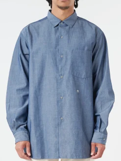 Nanamica - Regular Collar Chambray Shirt in Indigo